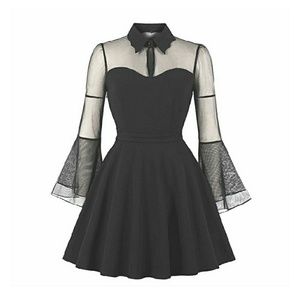 Mesh Bell Sleeve Cocktail Dress